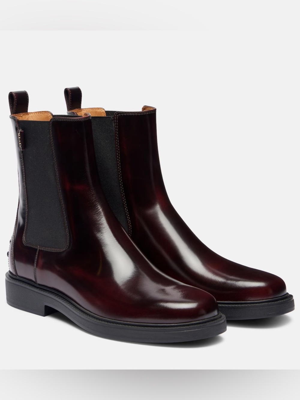 NEW Tod’s Leather Ankle Boot in Burgundy, Made in Italy, size 39
